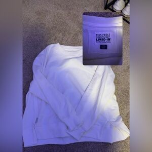 American Eagle “Lived In” White Crewneck